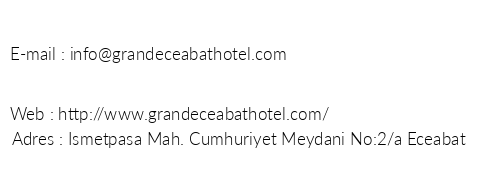Grand Eceabat Hotel telefon numaralar, faks, e-mail, posta adresi ve iletiim bilgileri